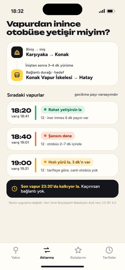 Vapurdan inince otobüse yetişir miyim?